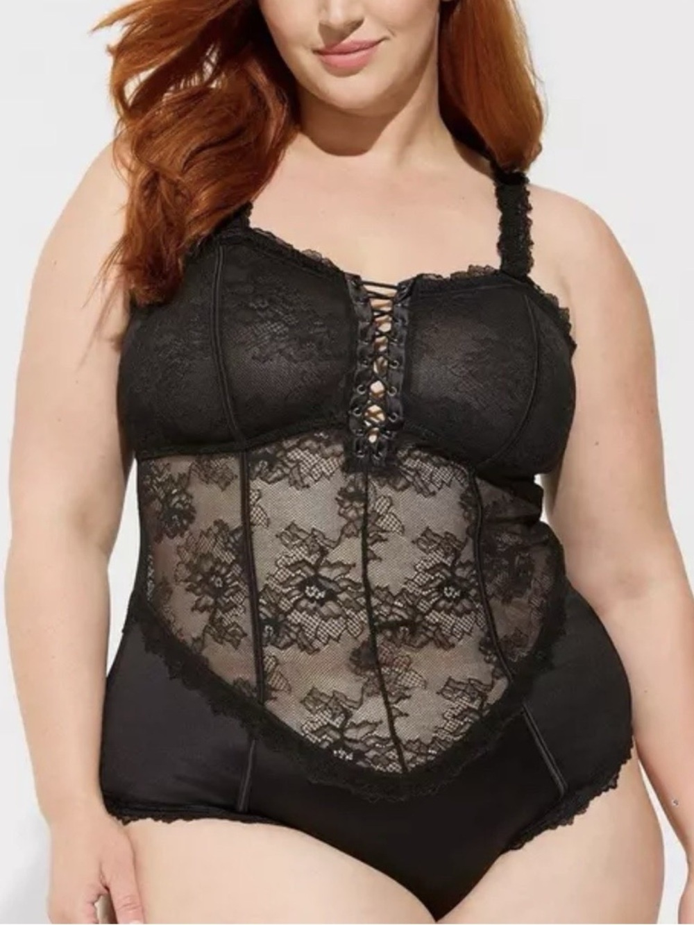 Torrid Curve Black Lace Underwire Bodysuit Size 6 Plus NWT Sexy Lingerie